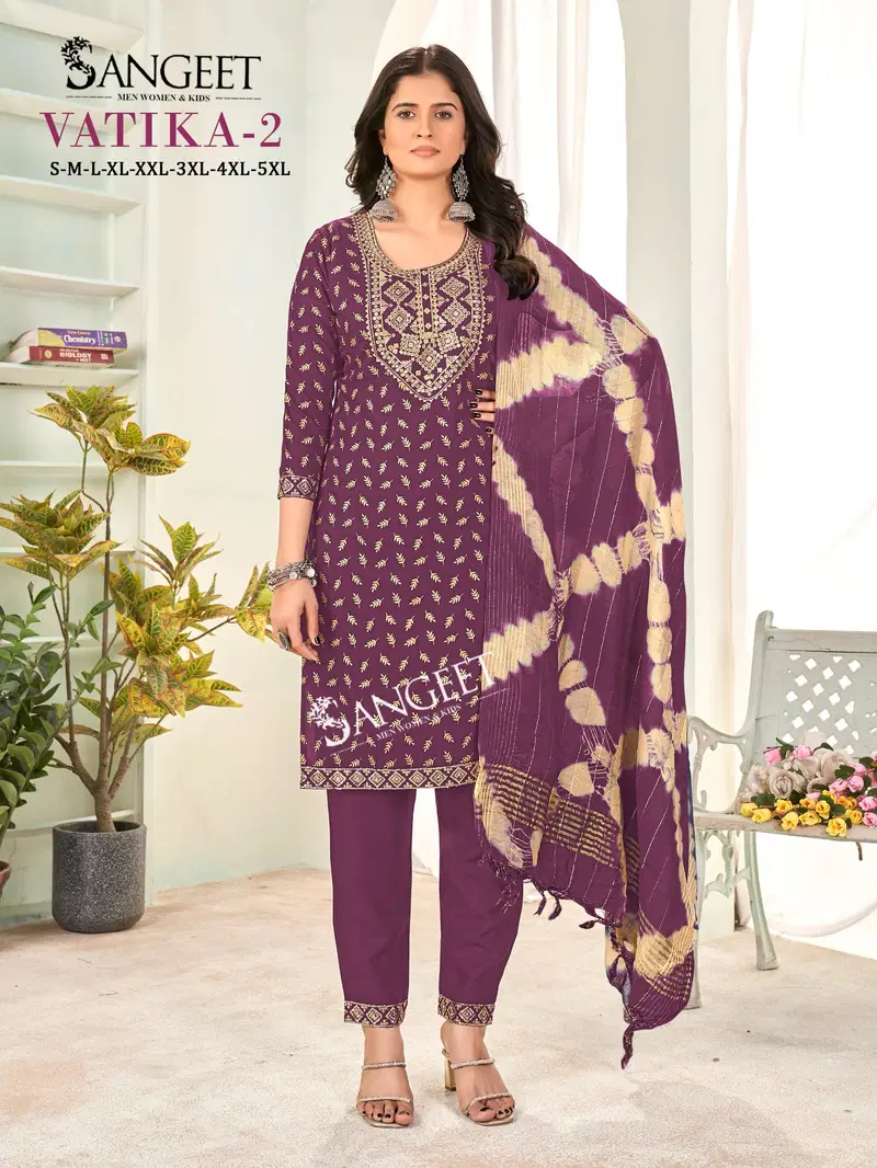 Vatika 2 By Sangeet Rayon Printed Kurti With Bottom Dupatta Orders In India